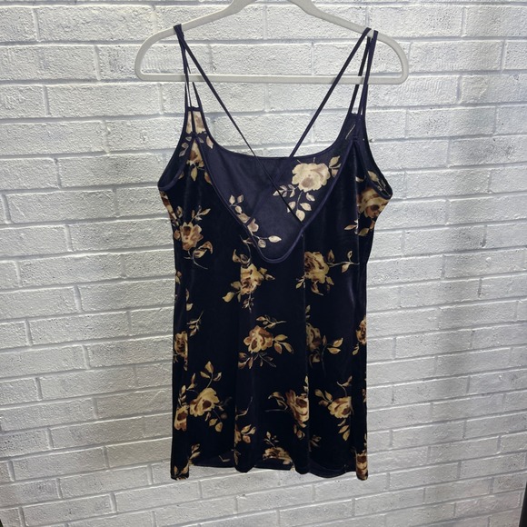 VTG Expressions‎ California Dynasty Velvet Floral Slip Dress Womens Whimsigoth - Picture 2 of 9